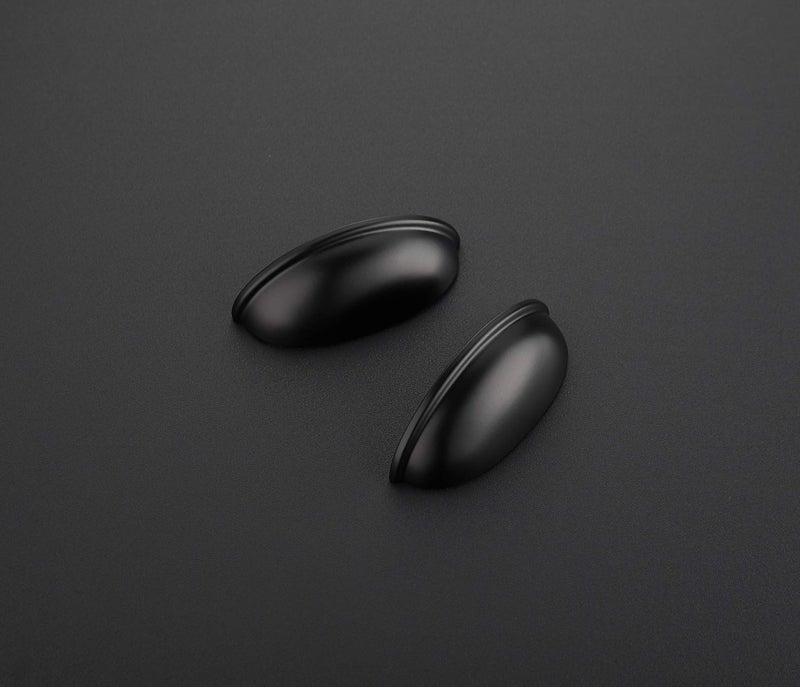 Ravinte 1 Pack 3" Drawer Pulls Flat Black Cabinet Cup Pulls Kitchen Hardware Cabinet Handles Drawer Handles Knobs 3 inch Hole Center - Image 2